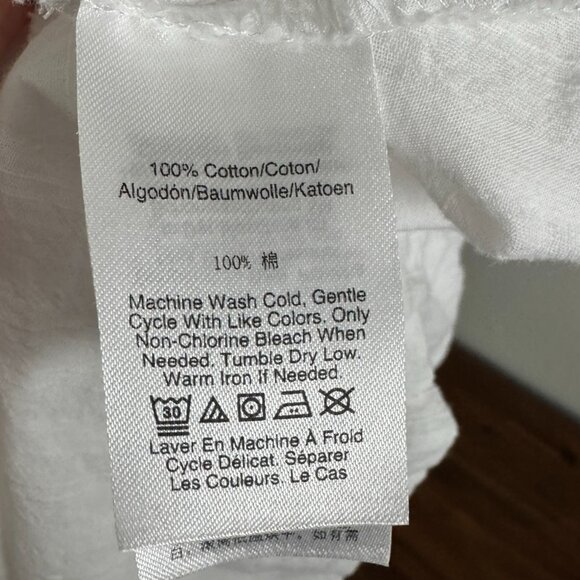 DKNY - Button-Front Drawstring Shirt Dress in White - Picture 6 of 8